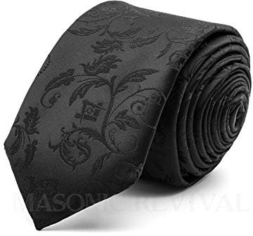 Masonic Revival Freimaurer-Krawatte Noche - Schwarz - 6 cm Schlank