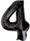 Black Number 4 Shaped Large Foil Balloon (86cm) 1 Piece - Perfect for Birthday Parties and Special Events