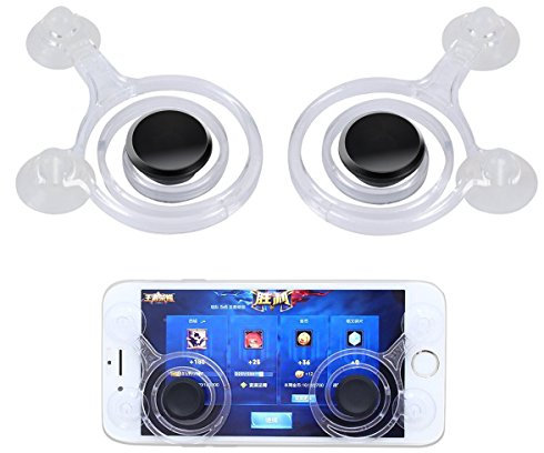 2x Leton Mobile Joystick pare teléfonos móviles Juego Joypad Stick para Smartphone pantalla táctil Mobile Joystick Game jugando Touch Screen Rocker Controlador para iPhone iPod Tablet y Android Blanco