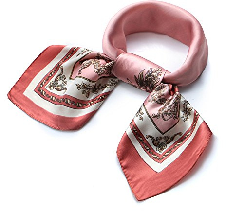 QBSM Womens 23.6 inch Satin Silk Feeling Formal Square Neck Scarf Head Hair Wraps Kerchief