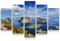 Paul Sinus Art Leinwandbilder | Bilder Leinwand 160x100cm Lofoten Insel in Norwegen bei blauen Himmel