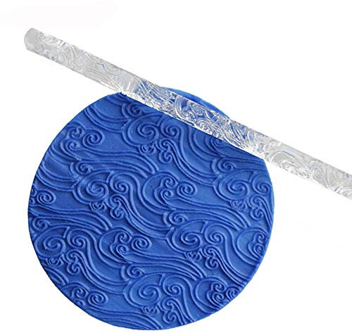 FeiliandaJJ Teigroller Aus Transparentem Acryl - Geschnitztes Nudelholz, Prägerolle, Fondant Roller - Backzubehör Für Bäcker, Pie Crust, Cookie & Teig