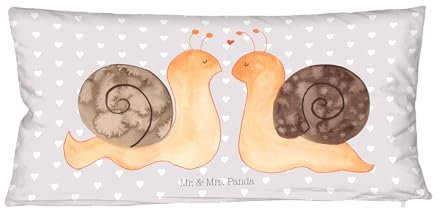 Mr. & Mrs. Panda 80x40 Pärchen Kissen Schnecken Liebe - Geschenk, Kissenbezug, Heiratsantrag, Verlobung, verliebt, Ehemann, Liebesgeschenk,