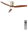 CREATE / WINDCALM M/Deckenventilator ABS mit Beleuchtung Nickel Dunkelholzflügel-Optik mit Fernbedienung / 40W, Leise, Ø132cm, Timer von 1 bis 4 Std., DC-Motor, Sommer-Winterbetrieb