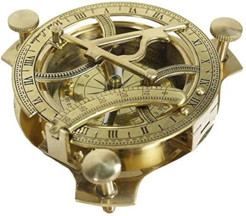 THOR INSTRUMENTS 5 Brass Sundial Compass Solid Brass Sundial Compass Rustic Vintage Home Decor Gifts