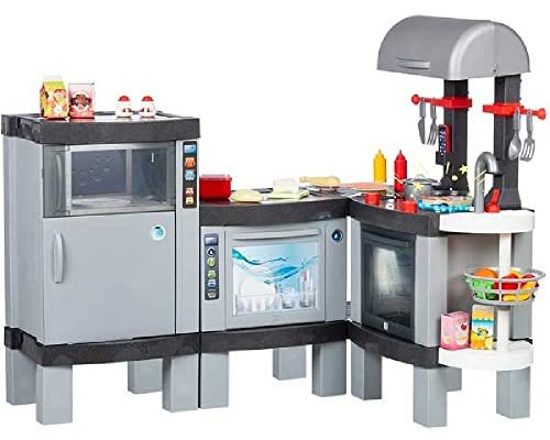Chicos - Cocina de Juguete Real Cooking XL | Gran Modular Infantil con Efecto de Cocina Real: Los Alimentos cambian de Color Cuando se cocinan en el fogón LED | Incluye 31 Accesorios (85120)
