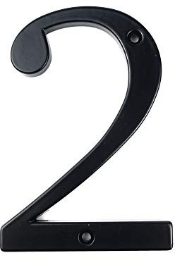 HASWARE House Number Sign 4 inch (10 cm) Modern Door Numbers Signage Plaque Street Home Address Numerals Zinc Alloy (2, Black)