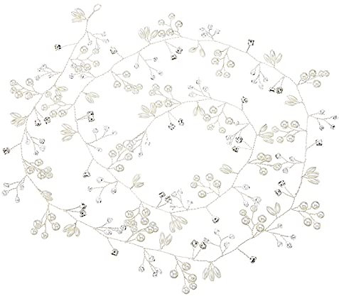 Strass Hochzeit Schmuck Kopfschmuck Weinrebe Brautschmuck Stirnbänder Zubehör Brautschmuck in Rebenform für Frauen und Mädchen, ideal für Hochzeit, Tiara, Zubehör, Haarschmuck, Abschlussball (50 cm)