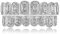 Fantex Iced Out CZ Baguette Diamant Zahnspangen, 18K vergoldet Hip Hop Zähne tragen Schmuck Set für Männer Frauen (White)