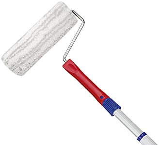 plid Farbrollerset Teleskopstange Farbwalze Steckbügel Malerset Malerrolle Streichset Weiß, Grau, Rot