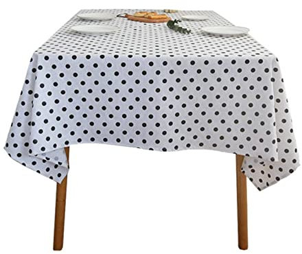 EHOMERY Abwaschbare Tischdecke Herbst Vintage Tisch Decken Runden Wasserfeste Tischdecke Quadratisch Wachstuch Kissen Outdoor Weiß Schwarz Tischschutz Dekoration 100X140Cm