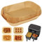 GINOYA Forros de papel para freidora de aire para Ninja AF300UK AF400UK, papel rectangular de grado alimenticio para horno de barbacoa de doble zona para freidora de aire de microondas vaporizador