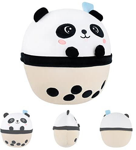 Surplex Bubble Tea Panda Plüschtier Boba Kuscheltier Ausgestopftes Tier Spielzeug Soft Doll Dekorative Plüschkissen Weiches Cartoon Plüsch Rückenkissen Geschenk Spielzeu Für Kinder (37cm/14.6)