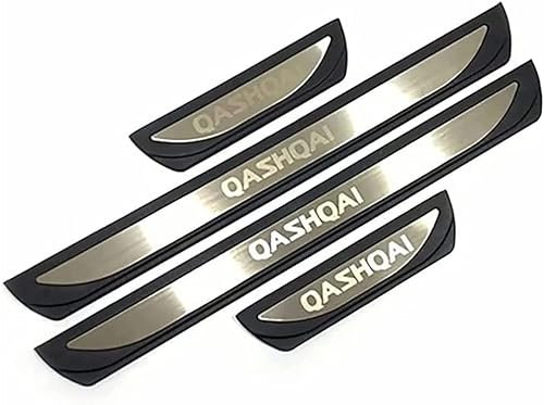 FAIRYT 4PCS Carbon Fibre Car Door Sill Protector Threshold Stickers, For Nis-san Qashqai J12 2022 2023, Door, Black