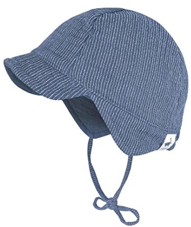 maximo® Baby Jungen Sonnenhut mit Schirm Musselin, Größe:37, Präzise Farbe:Blau