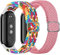 JMDZDL Bracelet Compatible pour Xiaomi Mi Band 9/ Mi Band 8, Nylon Élastique Bracelet de Remplacement pour Xiaomi Smart Band 9/ Smart Band 8 Sport Loop Bracelets Montre Réglable Rose + Irisé