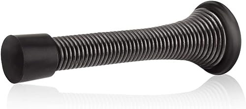 HOMOTEK 52 Stück ölgeriebene Bronze-Türstopper, 8,9 cm, robuster Türstopper – flexibler Feder-Türstopper mit niedrig montierten schwarzen Gummi-Stoßstangenspitzen