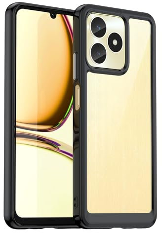 BOKYAS Coque pour Realme Note 50 4G/Realme C51 4G, Housse Transparente Antichoc Antipoussière, Protection complète à 360°, Etui Bumper Silicone & PC, Noir