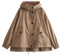 Disimlarl Damen Herbst Winter Kurz Button Up Parka High Neck Verstellbarer Kordelzug Kapuze Tasche Mantel, 1, 38