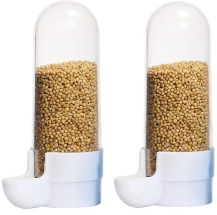 Vögel Automatischer Wasserspender, Futterspender Vogel Wasserspender, Papageien Tränke, für Ziervogel, Papagei, Taube (2 Stück) (Weiß)