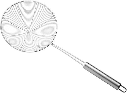NOBILE LOVELYCARE Schiumarola in acciaio inox diametro 14cm altezza 34cm mestolo per cucinare fritti scolare cibi