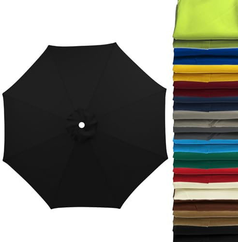 Toldo De Repuesto Para Sombrilla Con 6 Varillas 8 Varillas, Tela De Recambio Sombrilla De 2m 2.7m 3m, Cubierta De Repuesto Para Colgar Sombrillas, Sombrilla De Mercado ( Color : Black , Size : 2m-6Arm