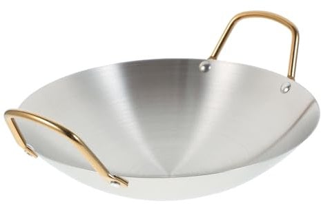 Alipis Stainless Steel Double Ear Pot for Home Kitchen Cooking Nonstick Round Wok Double Handle for Hot Pot Cooking Utensil