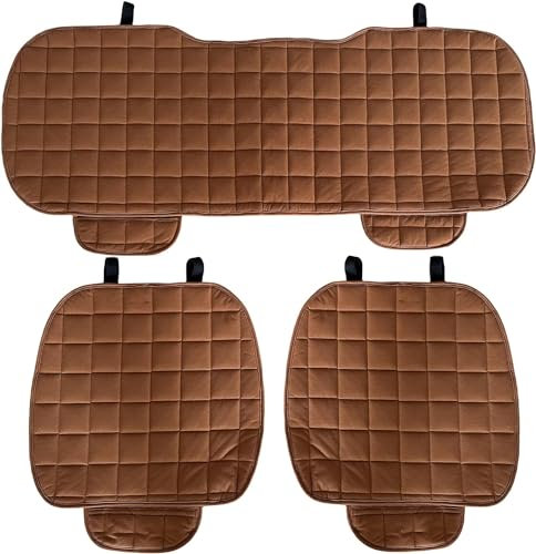 Rebeca Shop Autositzbezug 3 Stück Universal Auto | Sitzschutz 2 vorne und 1 hinten | Protector Comfort Automotive Innenkissen (braun)