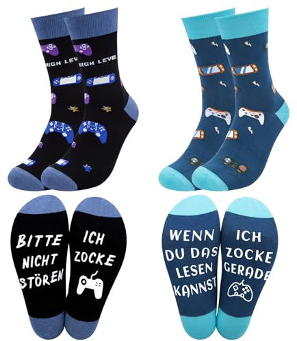 Chalier Cozy 2 paar Herren Gaming Socken Geschenke für Männer Socken