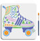MAYJOYDIY Rollschuh Malschablone 30x30cm Wiederverwendbare Rollschuh Vorlage Geometrisches Muster Schuhe PET Ausgehöhlte Zeichenschablone Zum Malen Auf Holz Wänden Stoffen Heimdekoration