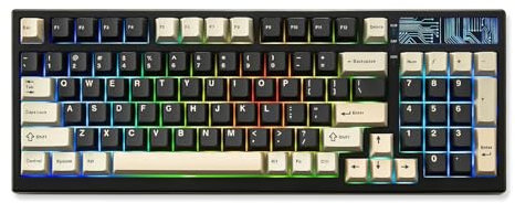 YUNZII YZ98 Gasket Mechanical Keyboard 99 Tasten Hot Swappable BT5.0/2.4G/USB-C Wireless Gaming Keyboard NKRO 98% Layout mit RGB LED Hintergrundbeleuchtung (Black, Cocoa Cream v2 Switch)