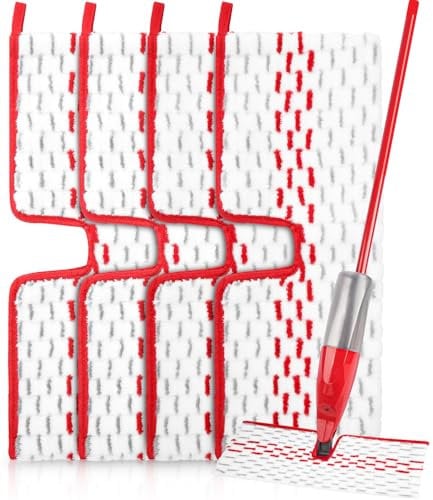 Bixury Juego de 4 Paños Reutilizables para Vileda 1-2 Spraymax Recambio Mopa Fregona Recambio Cubierta Microfibra Set Recambio de Microfibra Mopas Húmedas y Secas para Todo Tipo de Suelos