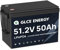 Batterie LiFePO4 GLCE ENERGY 51.2V 50Ah, 2 560Wh, cellules de classe A et BMS 50A, courant de crête 100A/10s, compatible série/parallèle, idéale pour l'énergie solaire, les camping-cars
