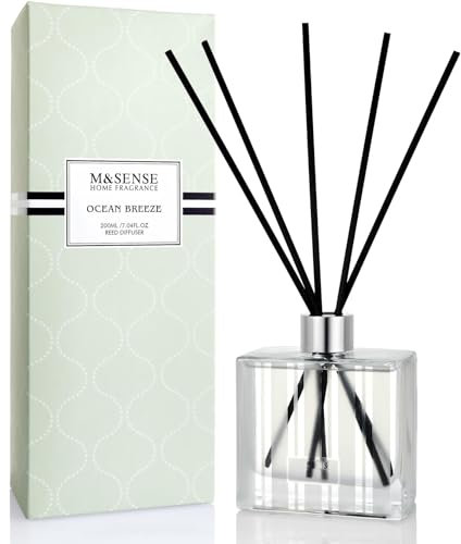 M&SENSE Duftstäbchen Set, 200ml Kokosnuss & Ananas Duft, Aroma Diffuser mit 7 Stäbchen, langanhaltender Raumduft für Badezimmer, Schlafzimmer, Regal, Geschenkidee für Sie, MSRD0105