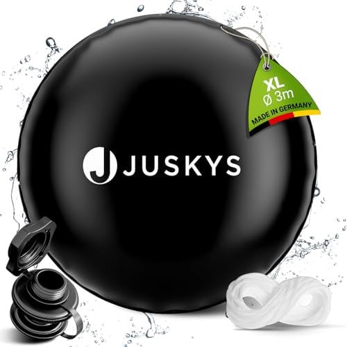 Juskys Aufblasbare Poolabdeckung Rund 3 m - Pool Abdeckung, Luftkissen, Winter Poolkissen, Abdeckplane zum Aufblasen, Überwinterung, Whirlpool