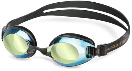 Aqua Speed Lumina Schwimmbrille für Brillenträger im Wasser | Dioptrien | Anti-Fog System | 5 verstellbare Nasenstegoptionen | Stabiler Transportbox | Dioptrie -8,0 | Schwarz/verspiegelt