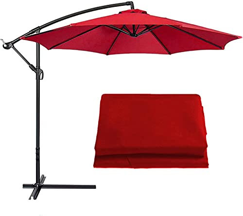 Ersatz-Stoffbezug für Terrassenschirm, 3 m, wasserdicht, für 6-armige Sonnenschirme, rot, 3 m, 6 Rippen