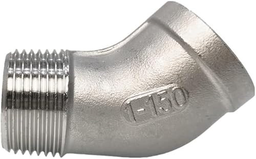 Elbow Connector,Stainless Steel Pipe Fitting Connector,1/8 1/4 3/8 1/2 3/4 1 -2 BSP Female To Male 45 Degree Elbow Connector Coupler 304 Stainless Steel Pipe Fitting Connector,(FEMALE TO MALE-3