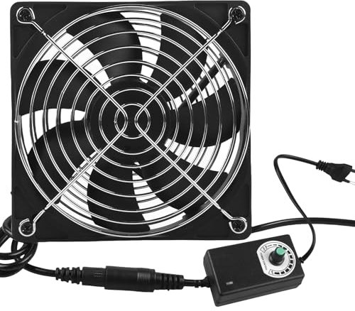 Ventilador de 120 mm, 220 V, para PC, con control de velocidad, doble rodamiento de bolas, ventilador axial, silencioso, para PC, portátil, TV, radio, router, chasis, servidor, color negro