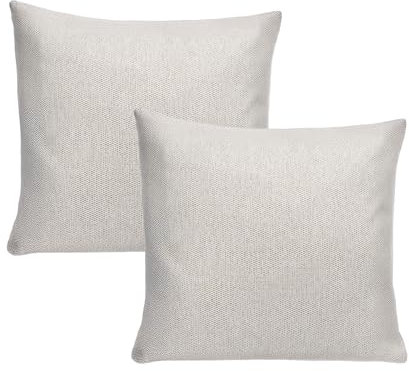 INSPINOVIA Outdoor Kissen mit Füllung | Wasserabweisende Deko Kissen | 2er, 4er & 6er Sets | Gartenkissen | Lounge Kissen | 45 x 45 cm (Creme, 2er Set)