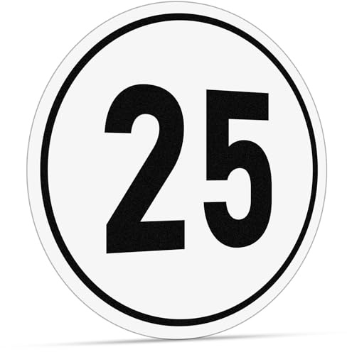 Geschwindigkeitsschild Aluminium 25 km/h Aufkleber Ø20 cm 25 kmh schild Geschwindigkeitsaufkleber für Anhänger Landmaschine Bus Wohnwagen Aluminium Geschwindigkeitsschild KFZ Set