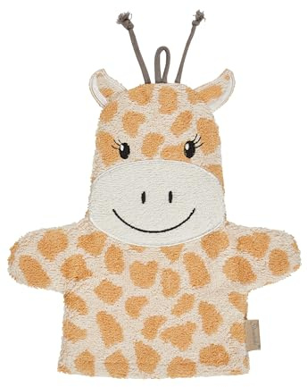 Sterntaler Waschlappen Giraffe Kaya – Waschhandschuh aus weicher, saugfähiger Baumwolle – mit gesticktem Gesicht - fröhlicher Badespaß für Babys und Kleinkinder - pflegeleicht, ab Geburt, sandfarben