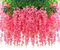 Lot de 2 guirlandes de glycines artificielles à suspendre avec 20 branches de 1,8 m pour arche de mariage, fête, jardin, décoration d'intérieur (rose)