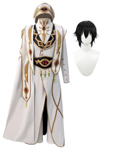 Zhongkaihua Lelouch Anime-Cosplay-Kostüm, Uniform, komplettes Set für Herren, Comic-Con Rollenspiel-Outfits, Karneval, Halloween, Verkleidungs-Kostüm
