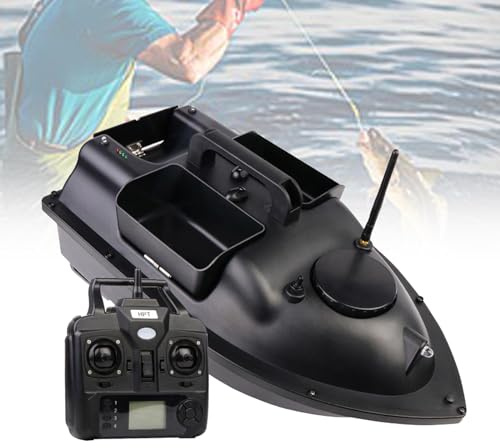 ERSINIAN Bait Boat with GPS and Remote Control, Smart Fishing Bait Boat, Auto Cruise, LED Night Light, for Night Fishermen (2 x 12000mAh Batteries)