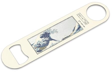Japanese Wave Beer Bottle Opener Printed Stainless Steel The Great Wave of Kanagawa