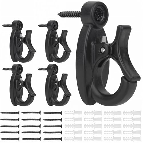 Trimming Shop Q Hanger Cup Hooks with Safety Buckle, 20 Pack | Heavy-Duty Screw-In Cup Hooks With Safety Buckles Securely Hold Lights, Bird Feeders, Plants And Hanging Decorations