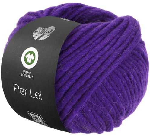LANA GROSSA Per Lei GOTS | Klassisches Merino-Dochtgarn, GOTS zertifiziert | Handstrickgarn aus 100% Schurwolle | 50g Wolle zum Stricken & Häkeln | 60m GarnFB 54