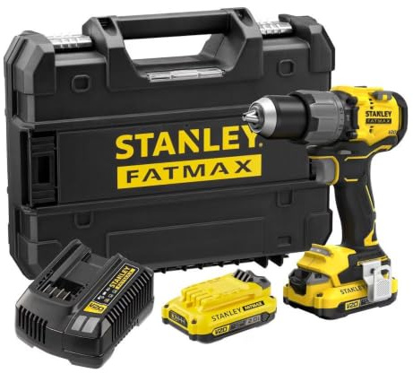STANLEY Perceuse à percussion Brushless V20 Li-Ion 18 V 80 Nm, mandrin métallique, solution produit de beauté pour routine de beauté