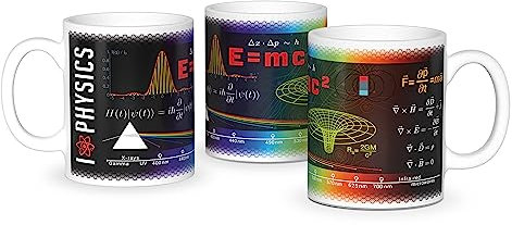 getDigital Wissenschaftsbecher Physik- Perfekte Kaffeetasse für Schüler, Studenten, Wissenschaftler-300 ml, Keramik, Schwarz Weiß, 8 cm